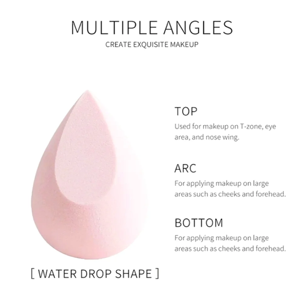 🆕️LAST 1🩷BABY POWDER PINK MAKEUP SPONGE SET OF 8 W/PLASTIC PROTECTIVE CASE